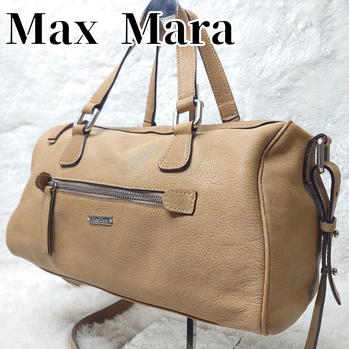 希少】美品 Max Mara マックスマーラ ミニボストン ショルダー 希少】美品 Max Mara マックスマーラ ミニボストン ショルダー