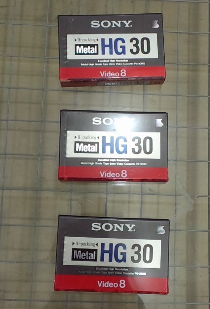 SONY８ミリビデオカセットテープ３０分(3本)P6-30HG未使用品_画像1