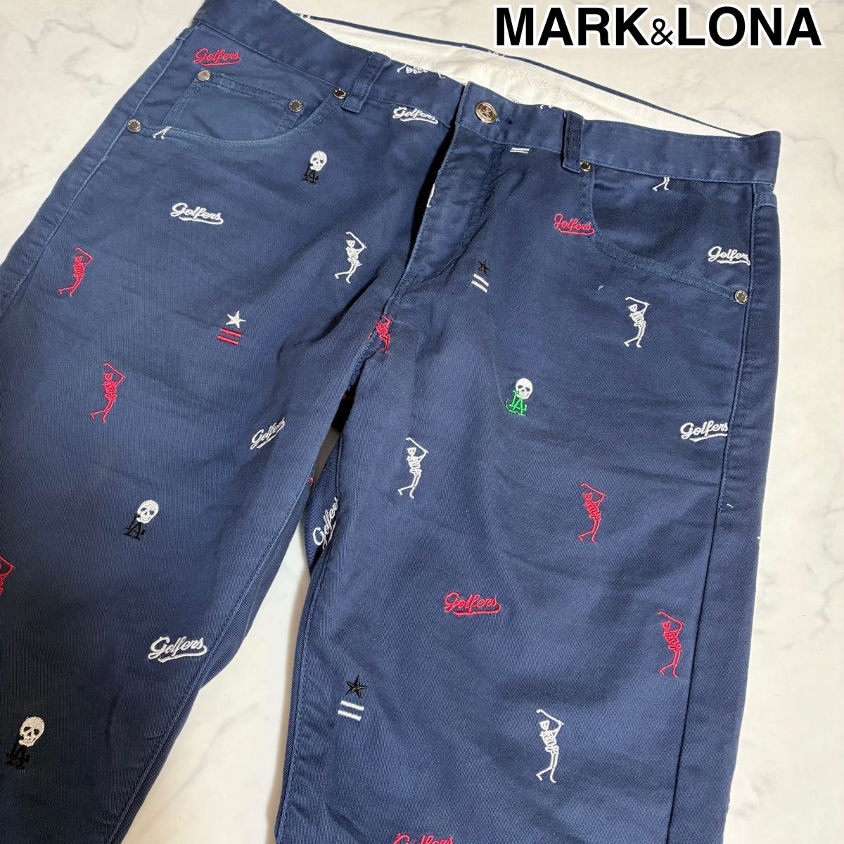 MaRK&LONA マーク&ロナ ゴルフパンツ スラックス 刺繍 ロゴ MaRK&LONA マーク&ロナ ゴルフパンツ スラックス 刺繍 ロゴ