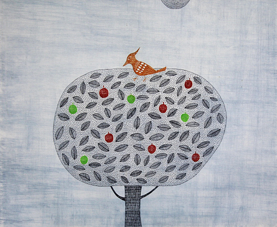 □南桂子 【リンゴの木】 77gallery取扱い 1988年 銅版画 直筆 □南桂子 【リンゴの木】 77gallery取扱い 1988年 銅版画 直筆