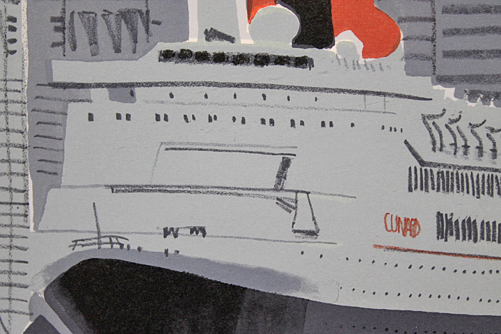 □柳原良平 【QE 2】 1997年 リトグラフ 直筆サイン □柳原良平 【QE 2】 1997年 リトグラフ 直筆サイン