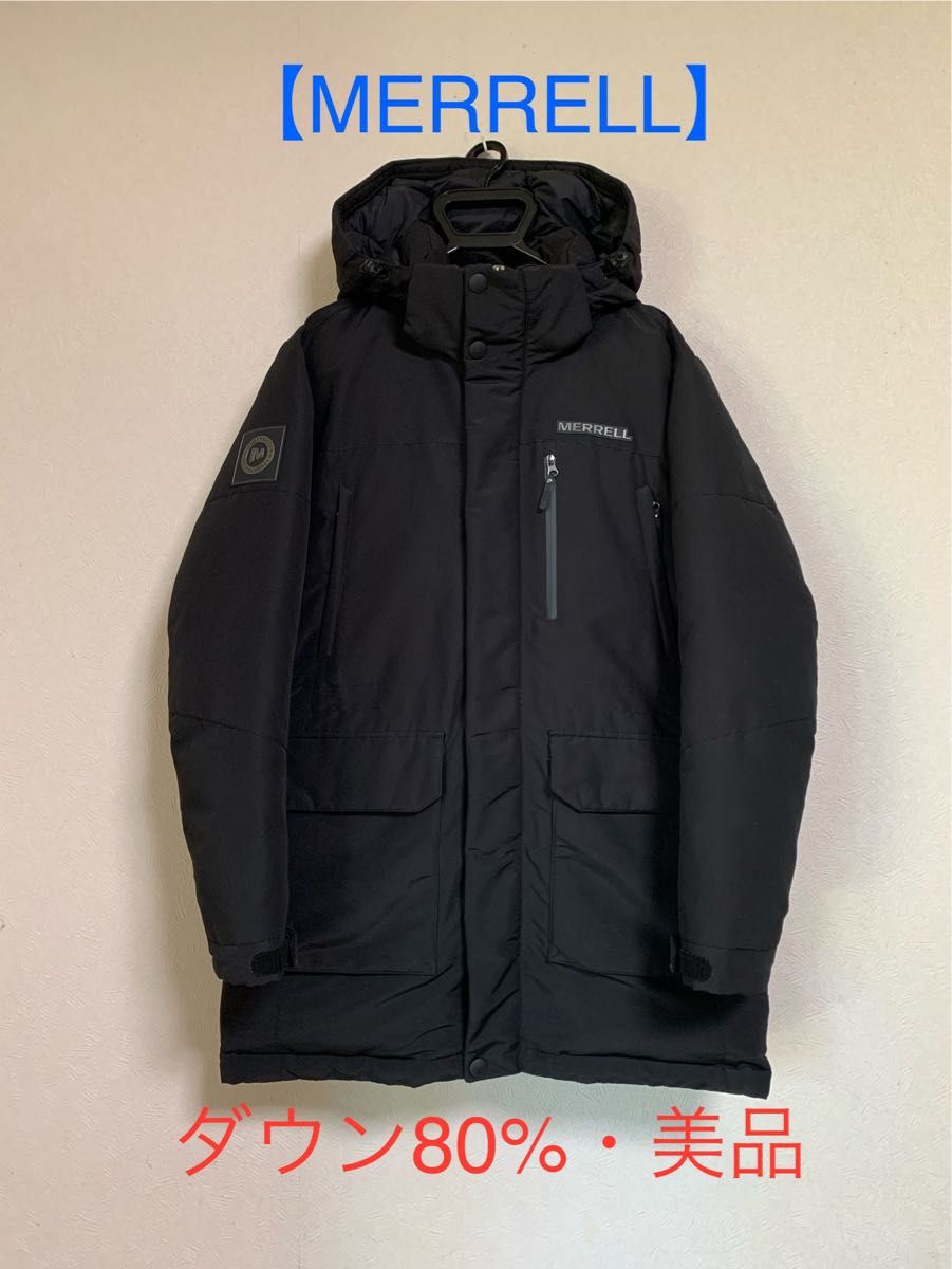 MERRELL】メレルダウンジャケット ダウン 黒ブラック 95美品 MERRELL】メレルダウンジャケット ダウン 黒ブラック 95美品