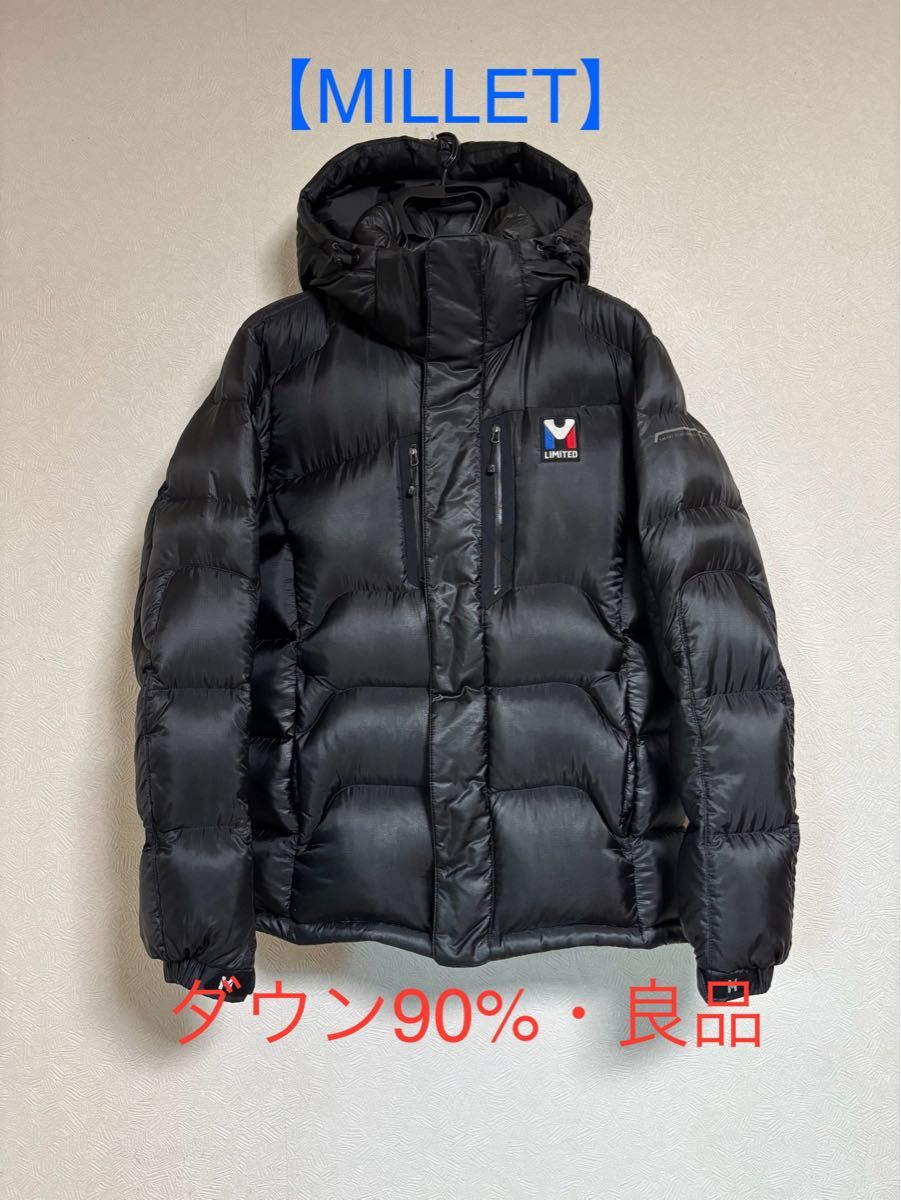 MILLET】ミレーリミテッドダウンジャケット 黒ブラック 95 M良品 MILLET】ミレーリミテッドダウンジャケット 黒ブラック 95 M良品