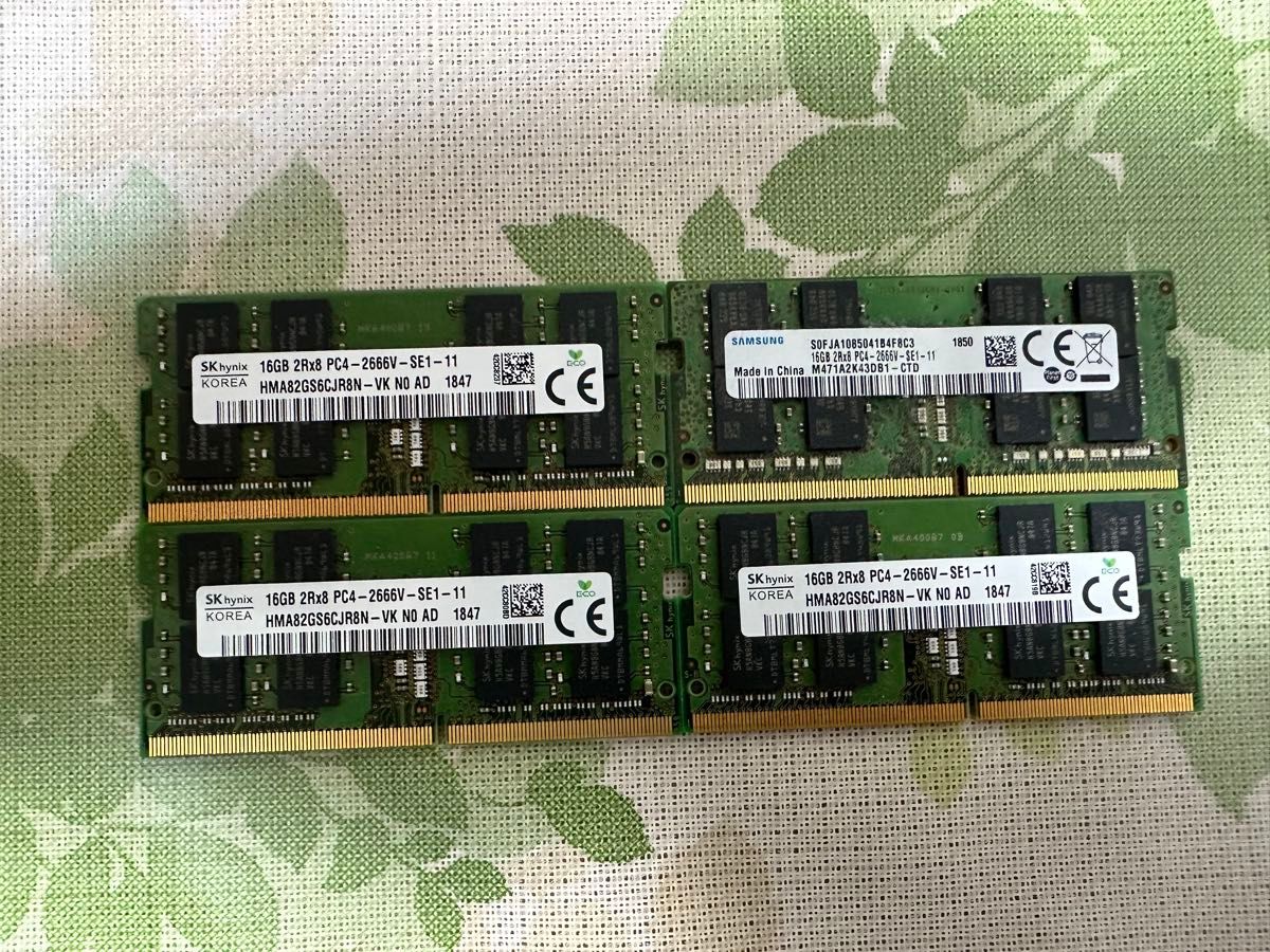 4枚セット】SK hynix SAMSUNG 16GB DDR4 メモリ|Yahoo!フリマ 4枚セット】SK hynix SAMSUNG 16GB DDR4 メモリ|Yahoo!フリマ