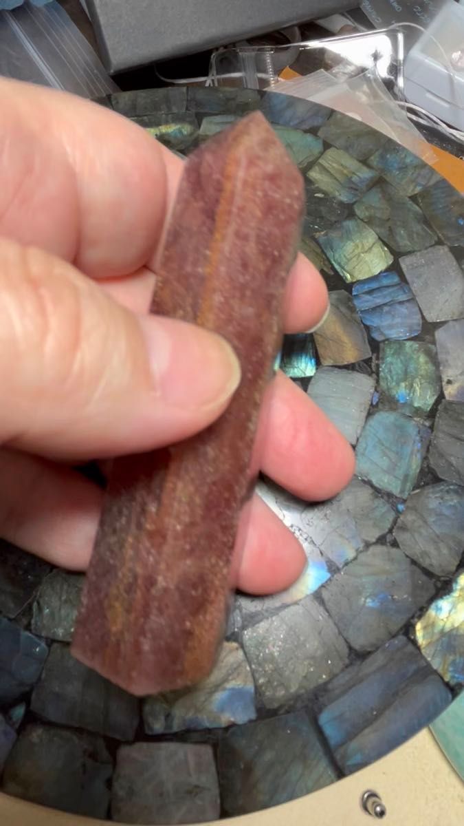 ストロベリークォーツ 六角柱 天然石 お守り