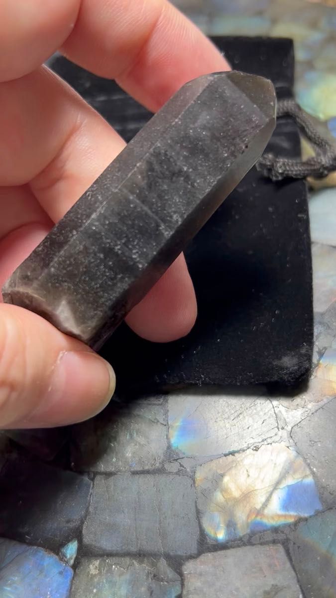 モリオン ポイント 原石 持ち歩き用ポーチ付き 天然石 パワーストーン