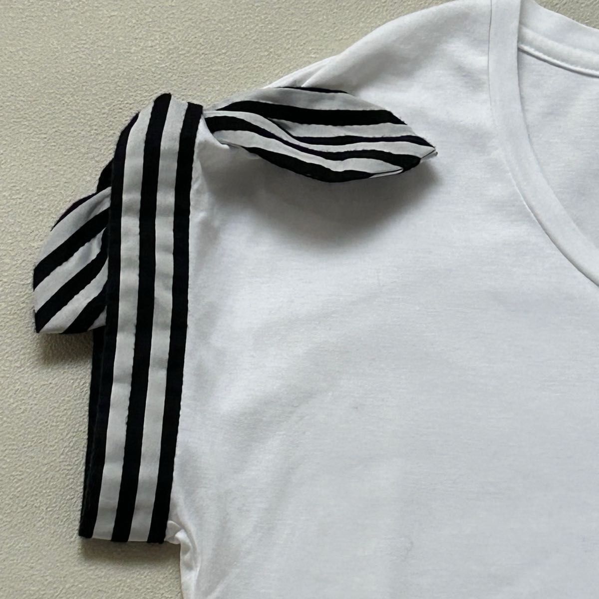 ボーダーズアットバルコニー ホワイトリボンTシャツ BORDERS at BALCONY ボーダーズアットバルコニー Tシャツ
