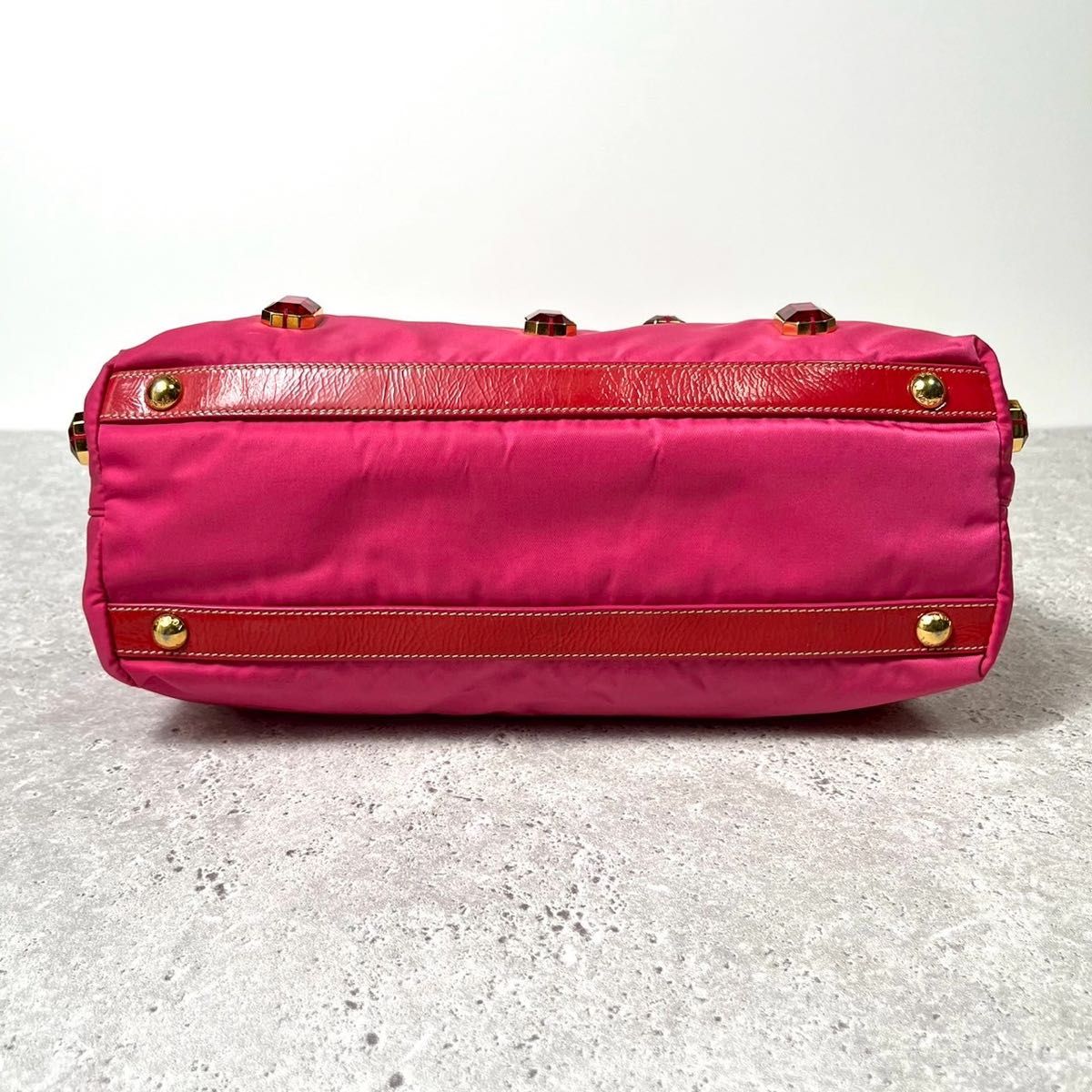 極美品/希少》PRADA プラダ ビジュー トートバッグ ハンドバッグ 極美品/希少》PRADA プラダ ビジュー トートバッグ ハンドバッグ