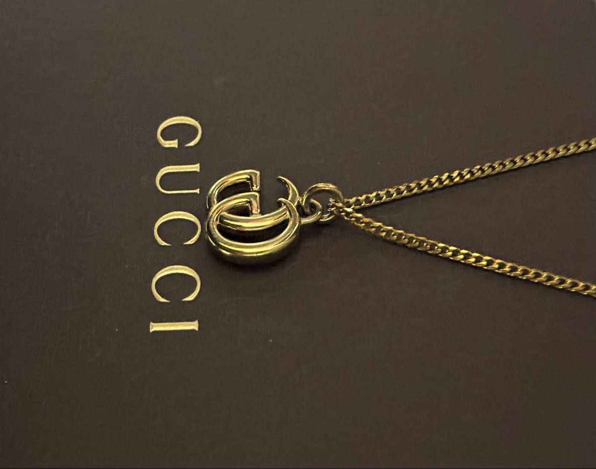 極美品 GUCCI GGマーモント ネックレス ダブルG 【確実正規品 極美品 GUCCI GGマーモント ネックレス ダブルG 【確実正規品
