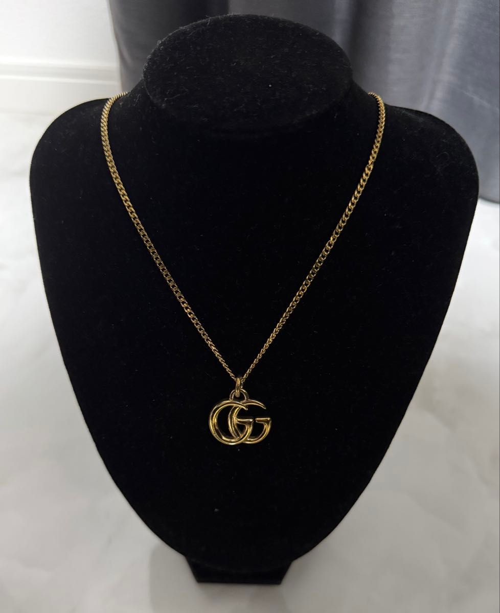 極美品 GUCCI GGマーモント ネックレス ダブルG 【確実正規品 極美品 GUCCI GGマーモント ネックレス ダブルG 【確実正規品