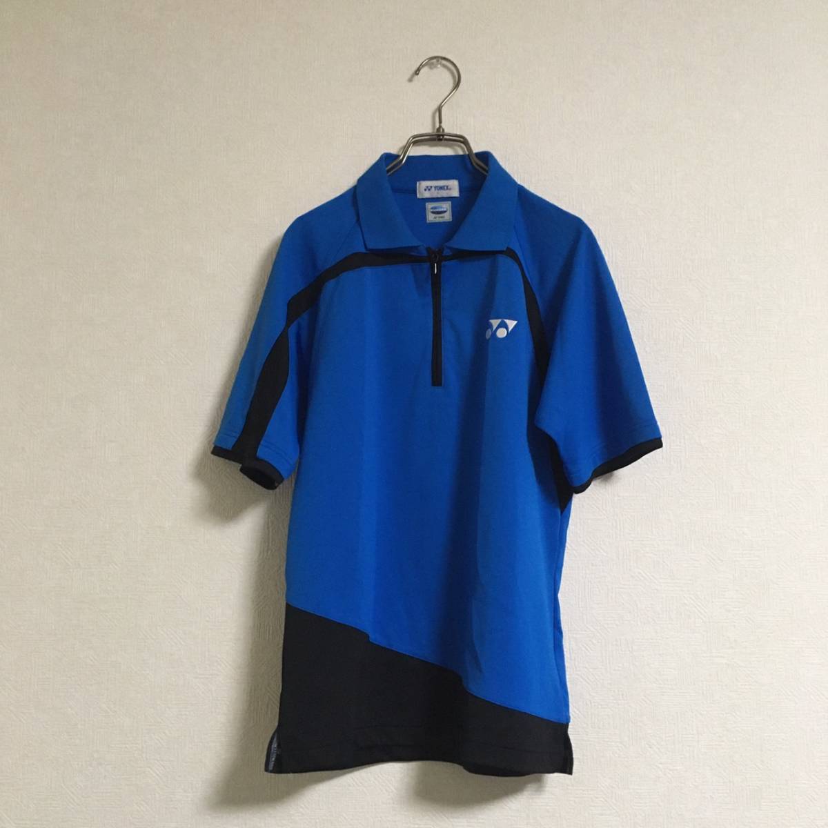 ★☆ヨネックス YONEX 半袖ハーフジップシャツ 試合ユニフォーム 青色 Sサイズ バドミントン テニス ☆★