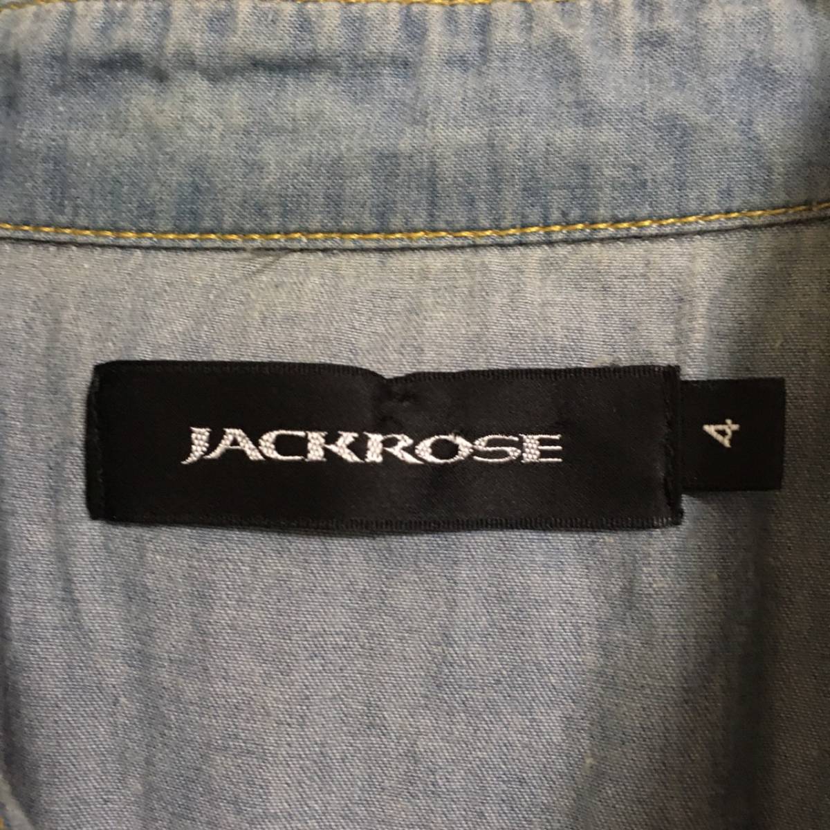 Jackrose ジャックローズ USED加工 長袖 ウエスタン ワーク デニム シャツ サイズ4号　メンズ_画像5