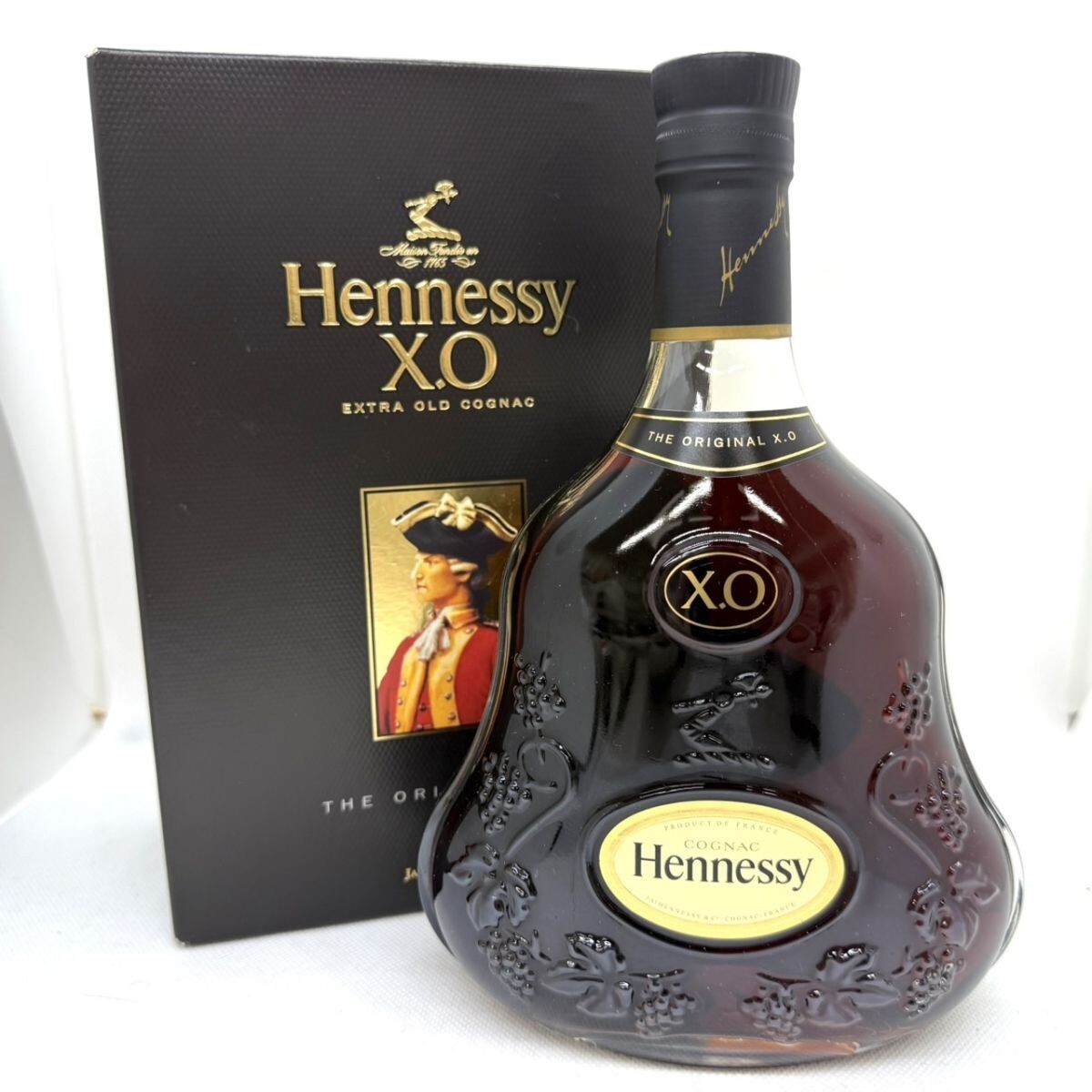 W854-H32-443 Hennessy ヘネシー XO クリアボトル 黒キャップ W854-H32-443 Hennessy ヘネシー XO クリアボトル 黒キャップ