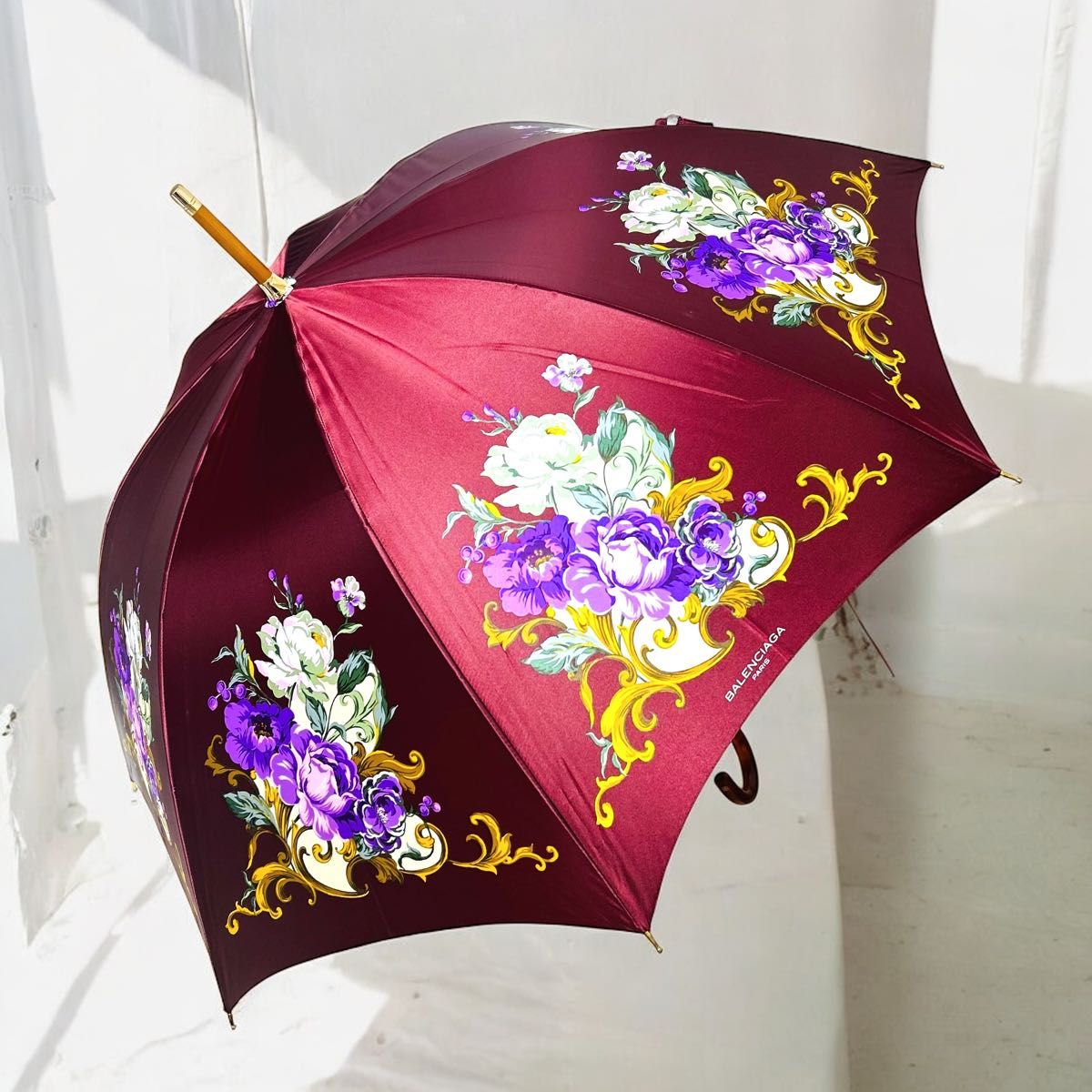 極美品】【希少廃盤品】BALENCIAGA 高級花柄傘 日傘 正規品 極美品】【希少廃盤品】BALENCIAGA 高級花柄傘 日傘 正規品