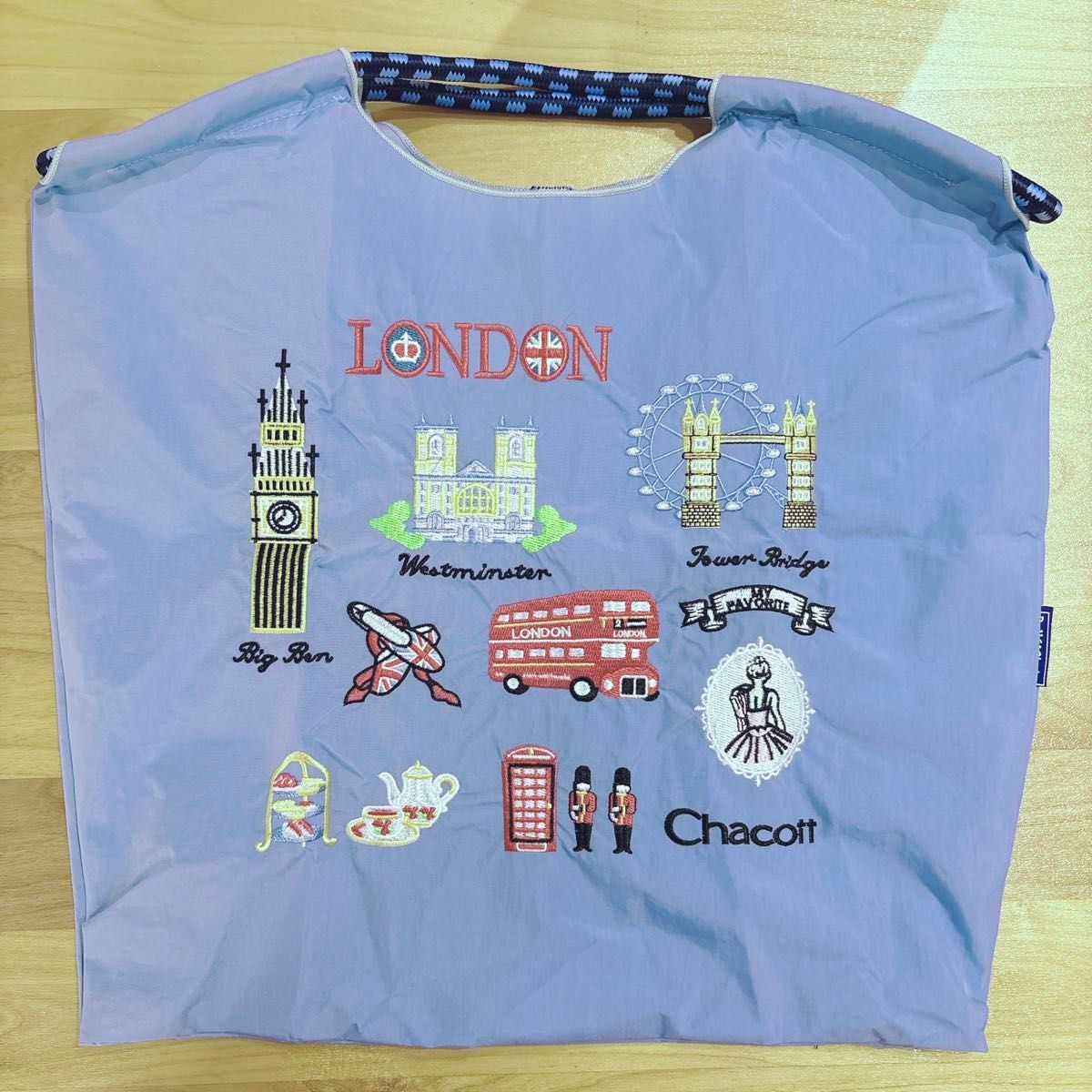 ボールアンドチェーン 刺繍 エコバッグ ロンドン チャコット ボールアンドチェーン 刺繍 エコバッグ ロンドン チャコット