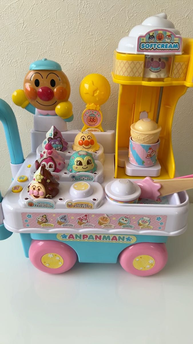 【中古】 廃盤 アンパンマン アイス屋さん ソフトクリーム おもちゃ おままごと 動作確認済み