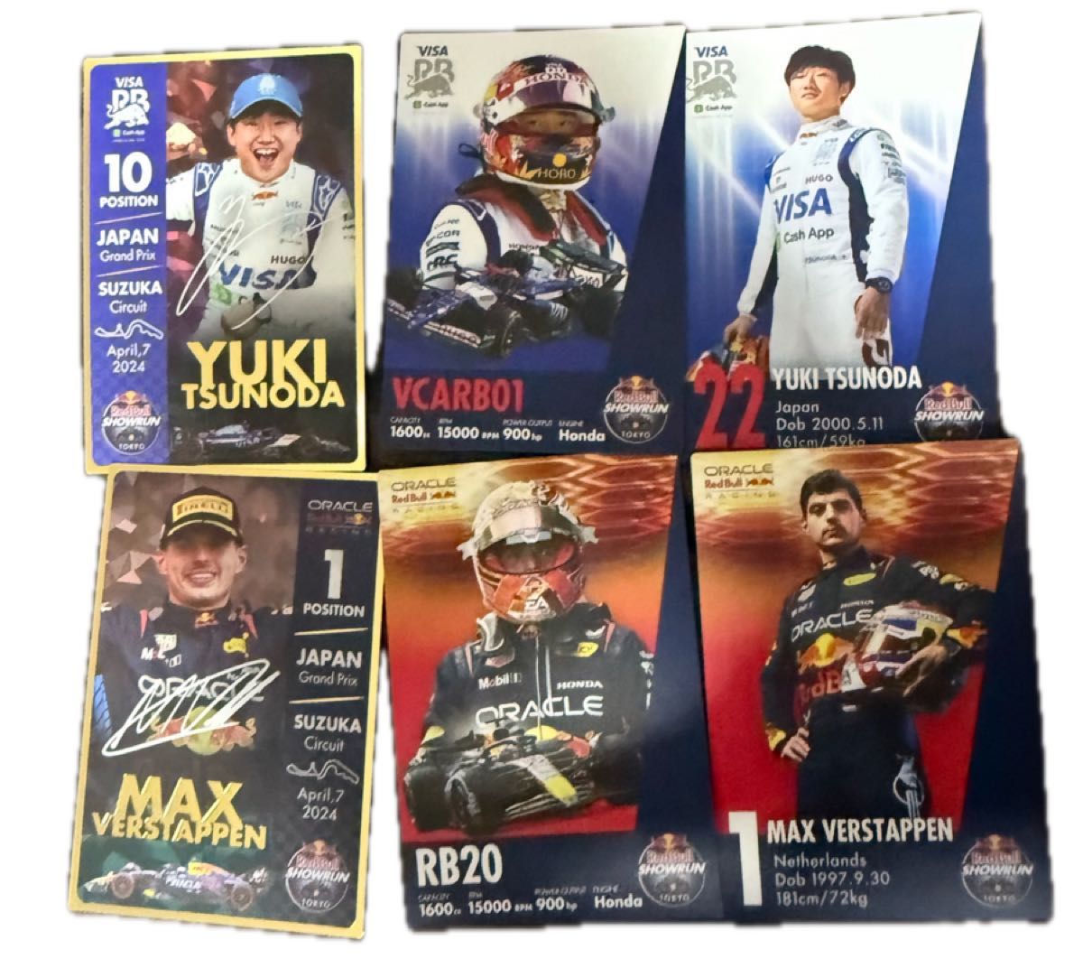 F1 レッドブル 角田裕毅 フェルスタッペン カード 非売品 レッドブル ショーラン 東京 オリジナルカード 角田裕毅