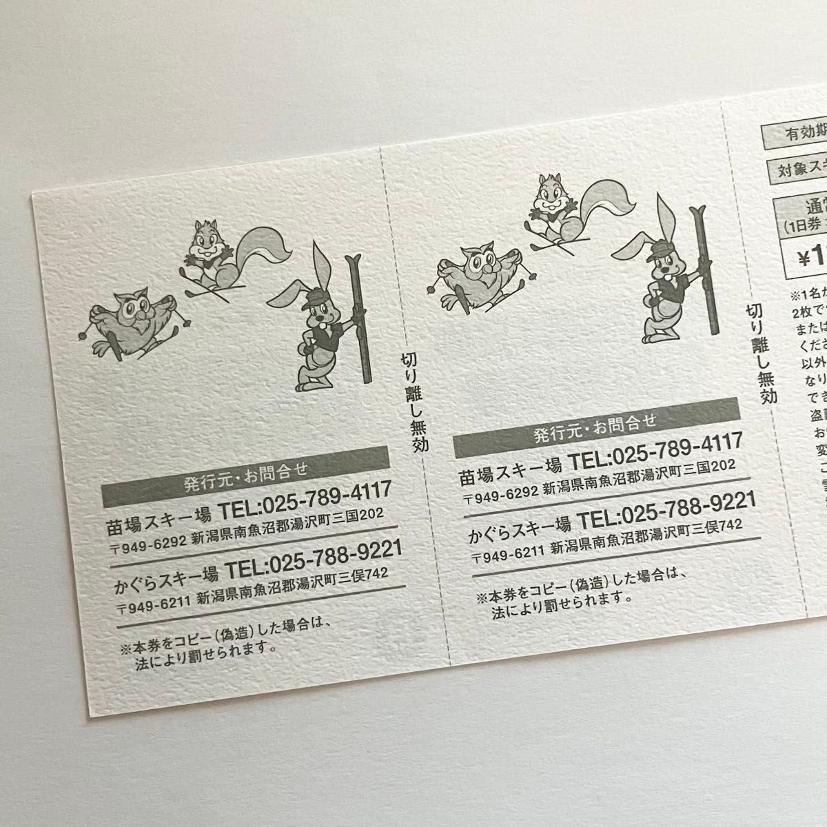 Mt Naeba かぐらスキー場 苗場スキー場 リフト券 一日券 1日券 2 Mt Naeba かぐらスキー場 苗場スキー場 リフト券 一日券 1日券 2
