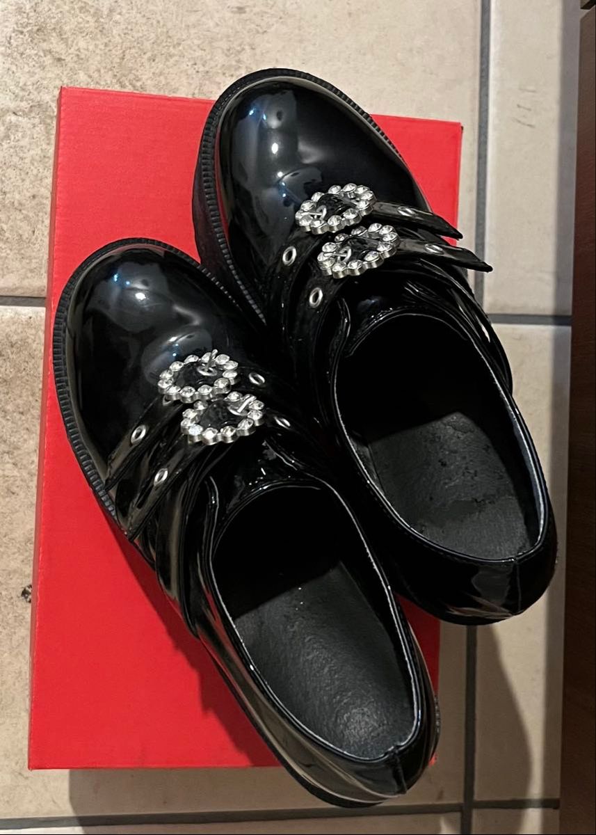 バブルス 厚底 24cmダブルバックルシューズ BUBBLES サイズ38 バブルス 厚底 24cmダブルバックルシューズ BUBBLES サイズ38