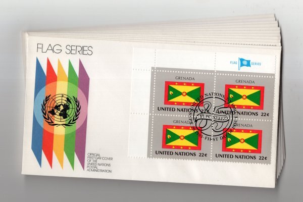 FDC 初日カバー 国連切手 1985年 国旗シリーズ グレナダなど 12 FDC 初日カバー 国連切手 1985年 国旗シリーズ グレナダなど 12