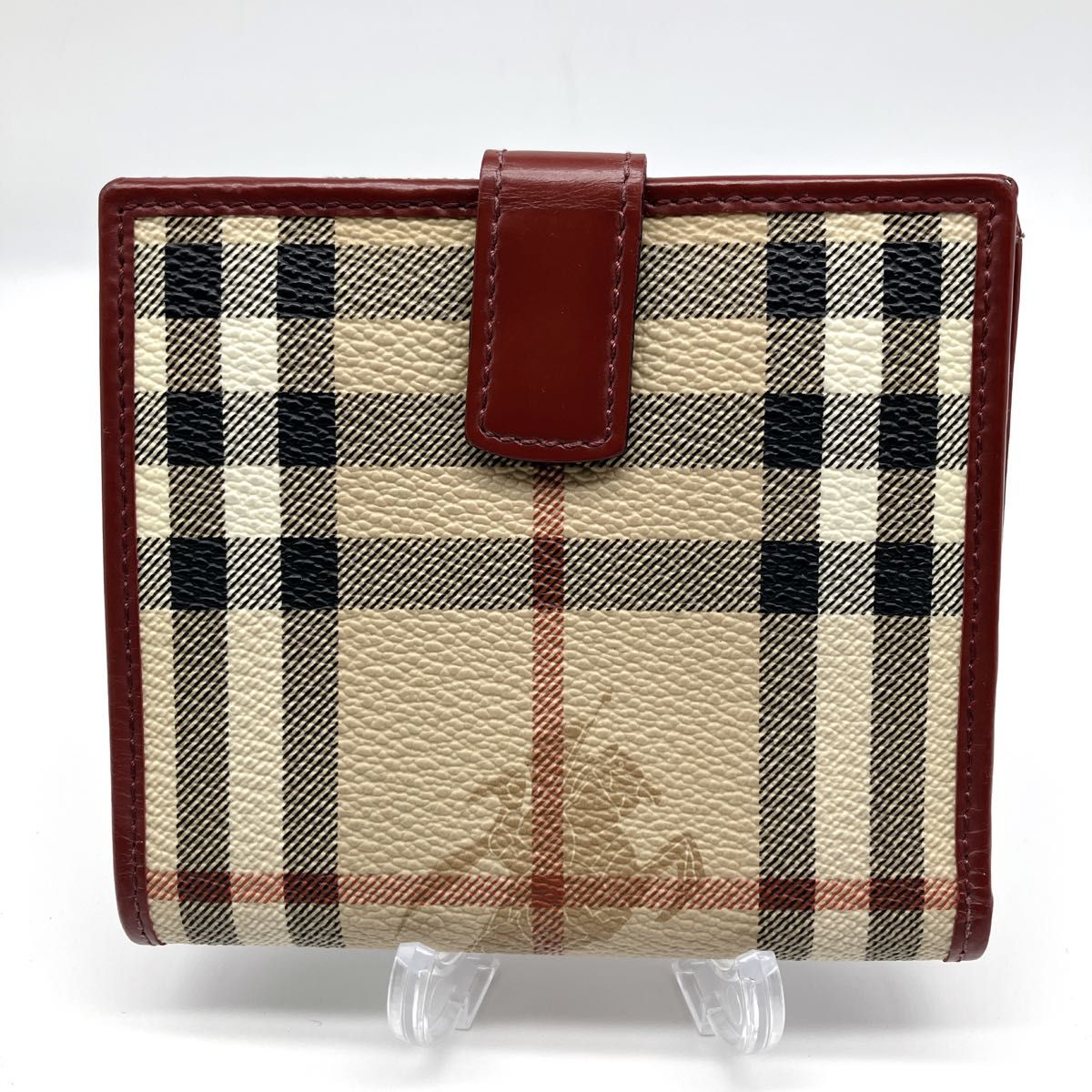 BURBERRY バーバリー ノバチェック PVC×レザー 二つ折り 財布 BURBERRY バーバリー ノバチェック PVC×レザー 二つ折り 財布