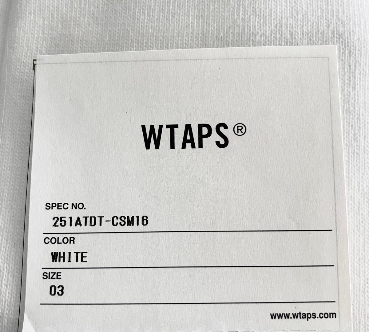 25SS L WTAPS IDENTITY / LS / COTTON WHITE ダブルタップス 25SS L WTAPS IDENTITY / LS / COTTON WHITE ダブルタップス