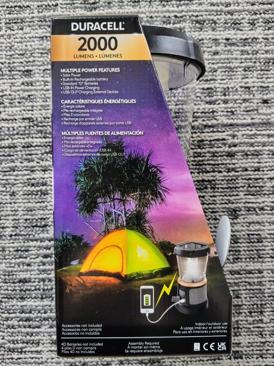 新品未使用】Duracell デュラセル 2000ルーメン LED ランタン 新品未使用】Duracell デュラセル 2000ルーメン LED ランタン