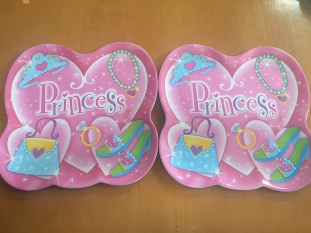 パーティー 平皿 プリンセス princess ピンク ２枚セット 飾り付け プラスチック 23ｃｍの画像1