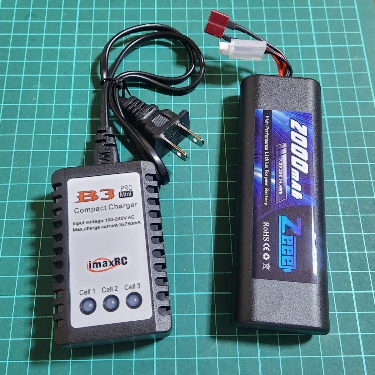 7 4V リポ バッテリー 充電器 セット ラジコン TT01 TT02 7 4V リポ バッテリー 充電器 セット ラジコン TT01 TT02