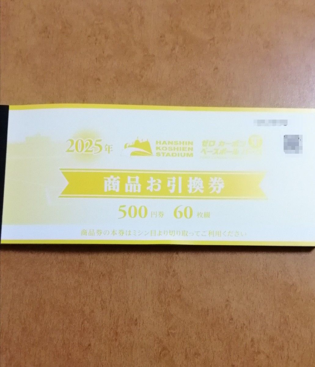 2025年 阪神甲子園球場 商品お引換券 10000円分(500円券×20枚 2025年 阪神甲子園球場 商品お引換券 10000円分(500円券×20枚
