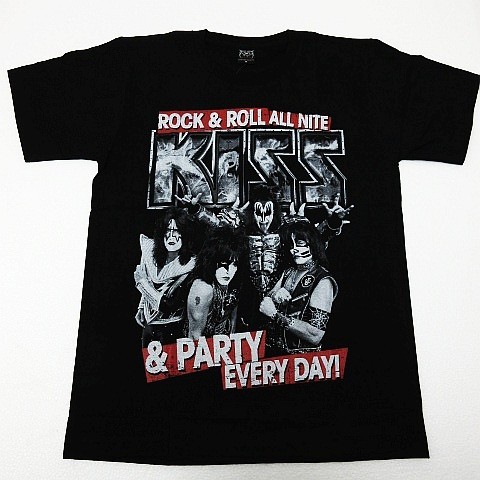 【送料無料】【新品】KISS キッス 半袖Tシャツ ロックバンド ヘビーメタル ヘビメタ 両面プリント 黒 メンズ Lサイズ ■管理番号LBT20-026_画像1