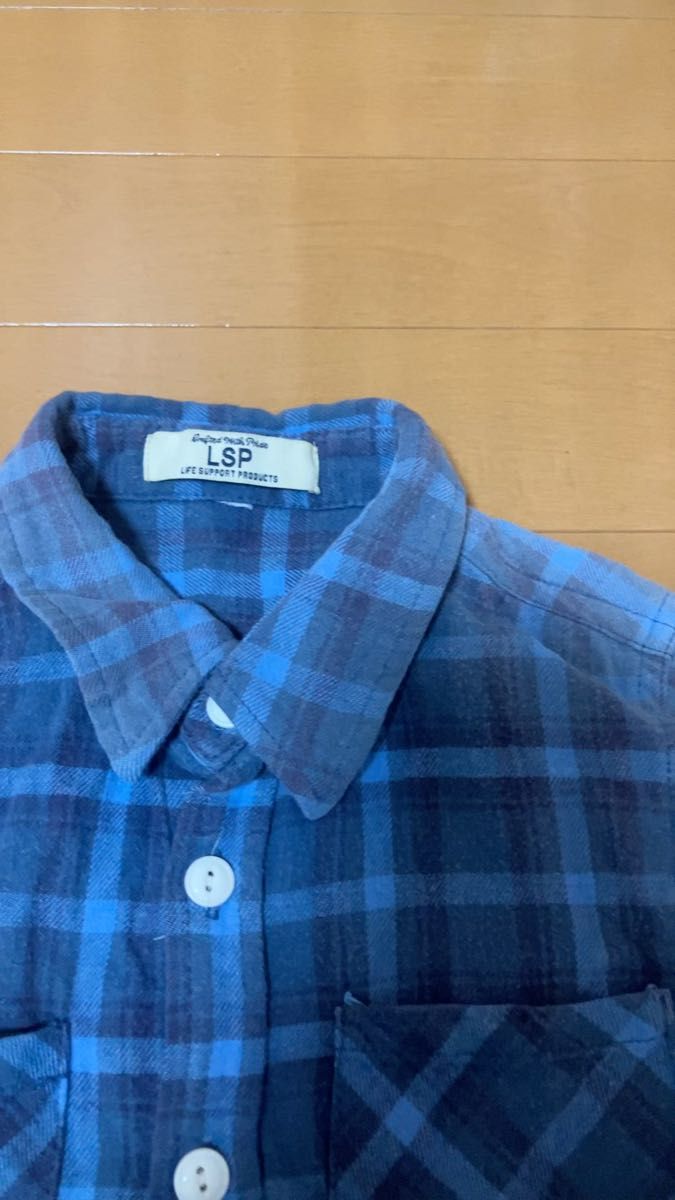 2枚セット【翌日発送】フランネルチェックシャツ 130 GAP 綿100% LSP 子供服 長袖 シャツ まとめ売り 小学生