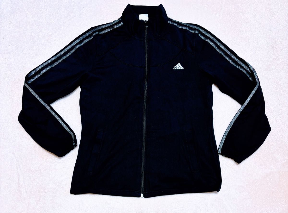 アディダス adidas ジャージ ジャケット レディースL ブラック アディダス adidas ジャージ ジャケット レディースL ブラック