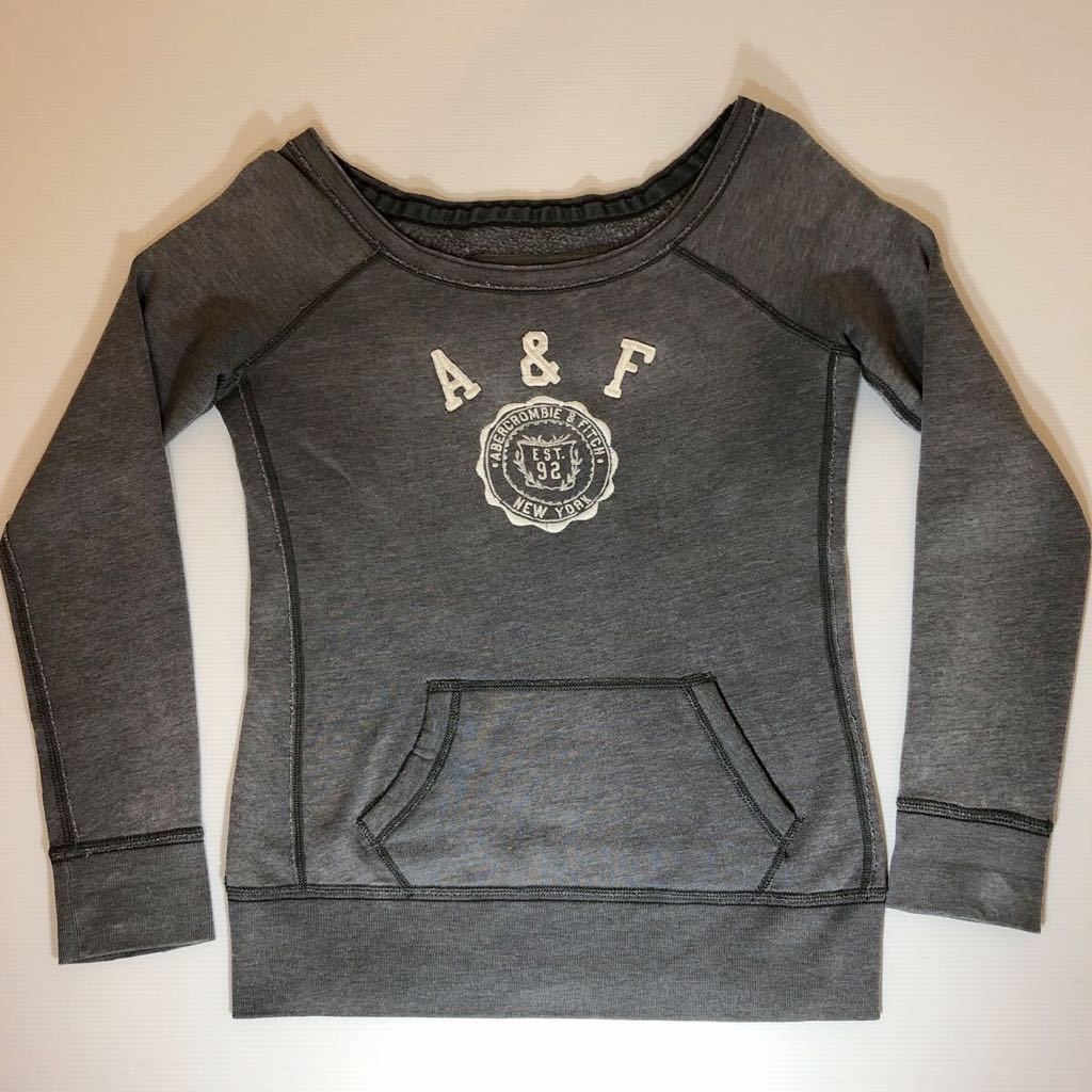  Abercrombie & Fitch abercrombi&fitch lady\'s S sweat used pi ring * some stains have Old school used damage processing Roth Anne zerus buy genuine article 
