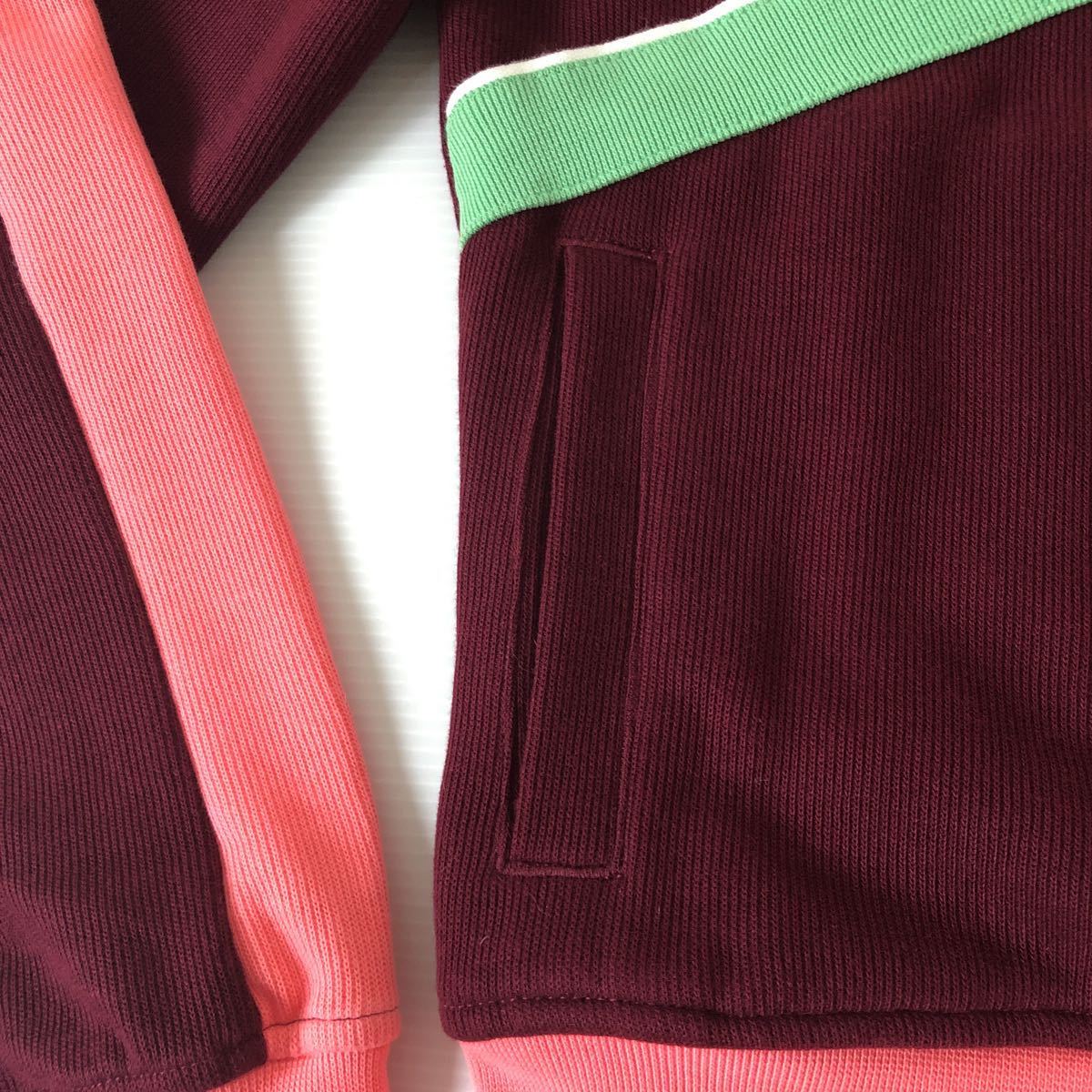 アディダスオリジナルス adidas lady's ジャージ トラックジャケット S2回着用 ヴィンテージタイプ レトロな色合い レプリカ ピンク×臙脂_画像6