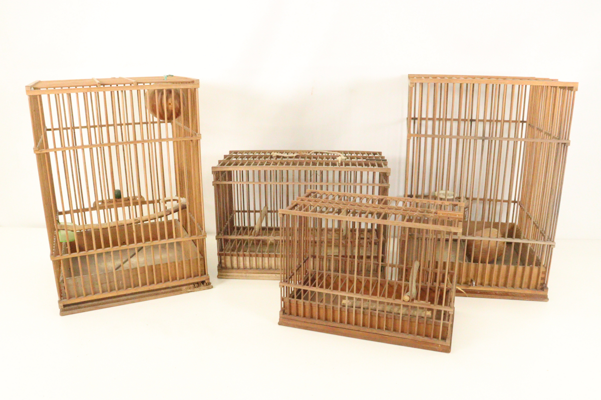 ☆鳥籠 4点まとめ 木製 鳥かご 鳥 飼育 レトロ ペット用品 鳥 ☆鳥籠 4点まとめ 木製 鳥かご 鳥 飼育 レトロ ペット用品 鳥