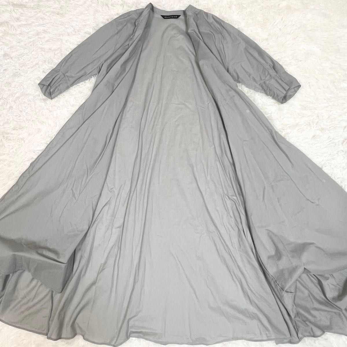 美品 ミズイロインド ロングワンピース ゆったり オーバーサイズ 美品 ミズイロインド ロングワンピース ゆったり オーバーサイズ