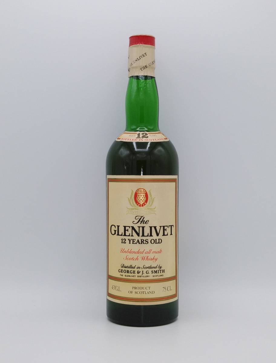 【全国送料無料】The GLENLIVET 12years old Unblended all malt Scotch Whisky　43度　 750ml【GEORGE&J.G.SMITH】