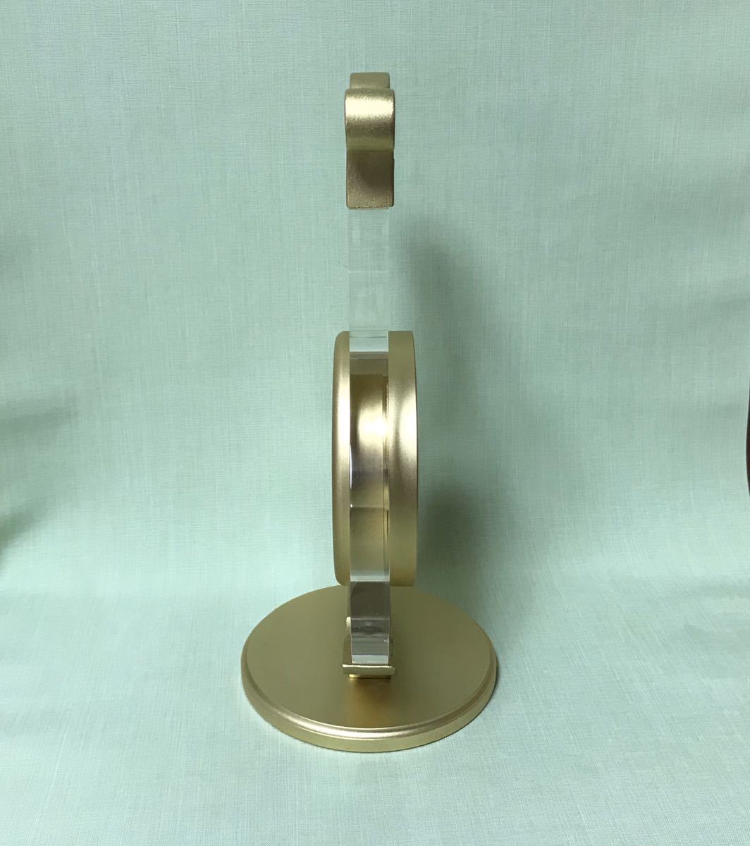 SEIKO セイコークロック ハープ　弦楽器をモチーフにした置き時計　色調金色　ゴールド　レア　国産　日本製　卓上時計_画像8