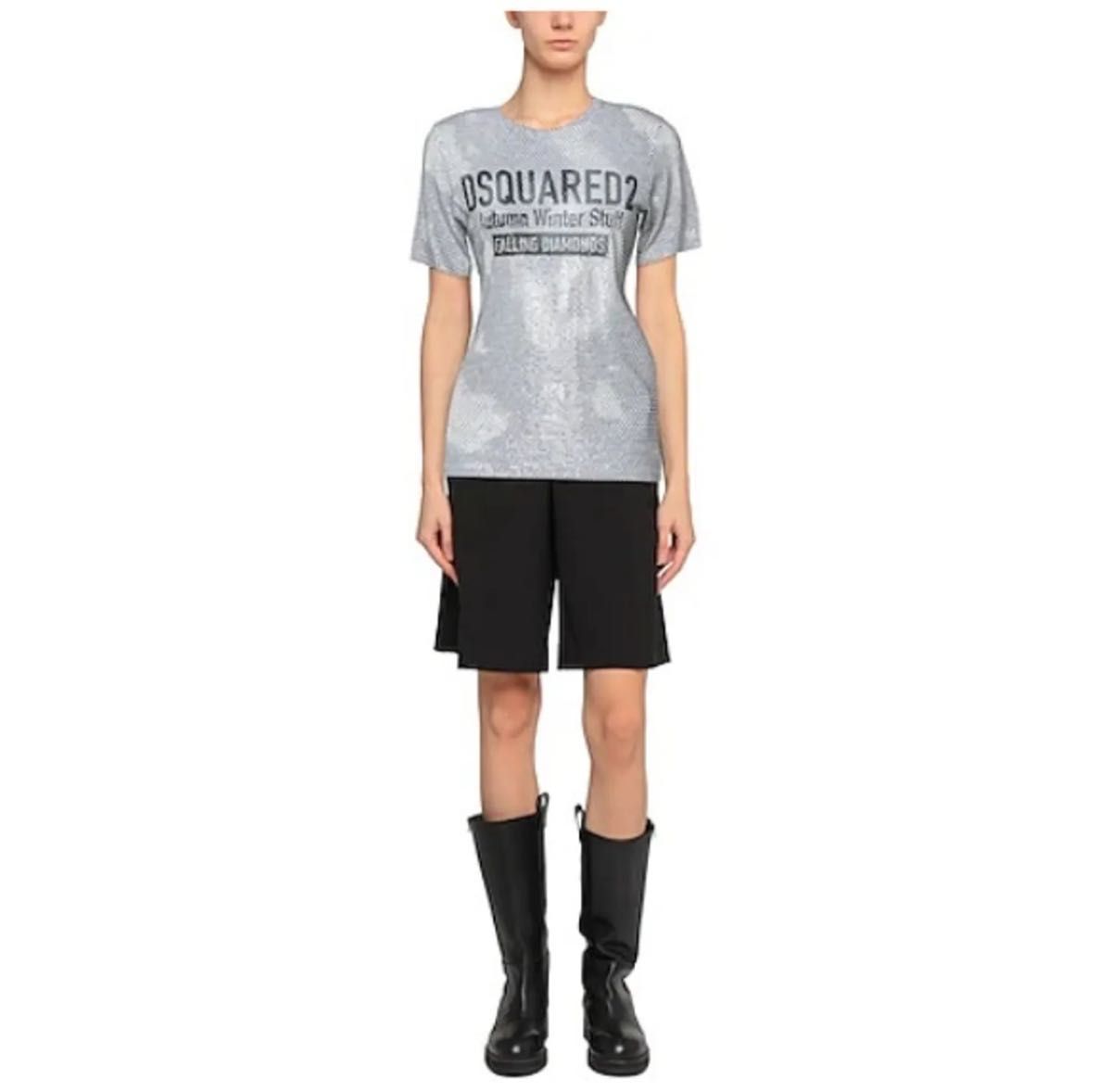 DSQUARED2 Tシャツ ラインストーン ロゴ シルバー 未使用|Yahoo DSQUARED2 Tシャツ ラインストーン ロゴ シルバー 未使用|Yahoo
