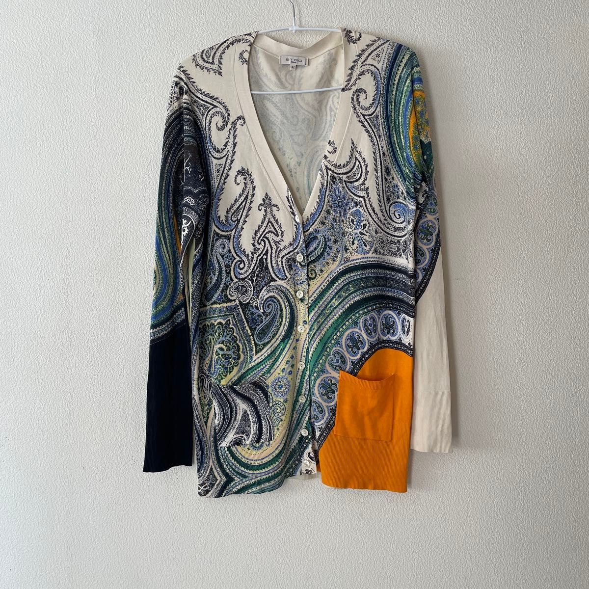 ETRO エトロ 高級シルク85% ロングニット ペイズリー柄 着画あり ETRO エトロ 高級シルク85% ロングニット ペイズリー柄 着画あり