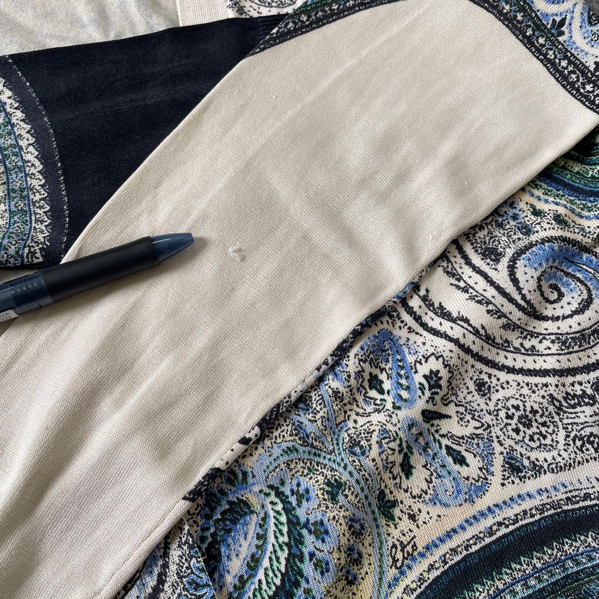 ETRO エトロ 高級シルク85% ロングニット ペイズリー柄 着画あり ETRO エトロ 高級シルク85% ロングニット ペイズリー柄 着画あり