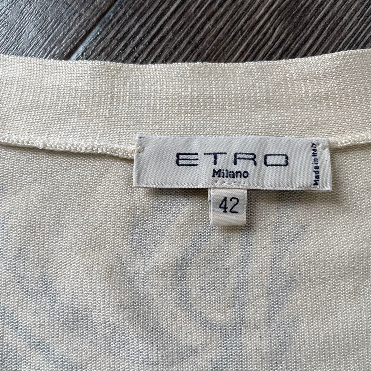 ETRO エトロ 高級シルク85% ロングニット ペイズリー柄 着画あり ETRO エトロ 高級シルク85% ロングニット ペイズリー柄 着画あり