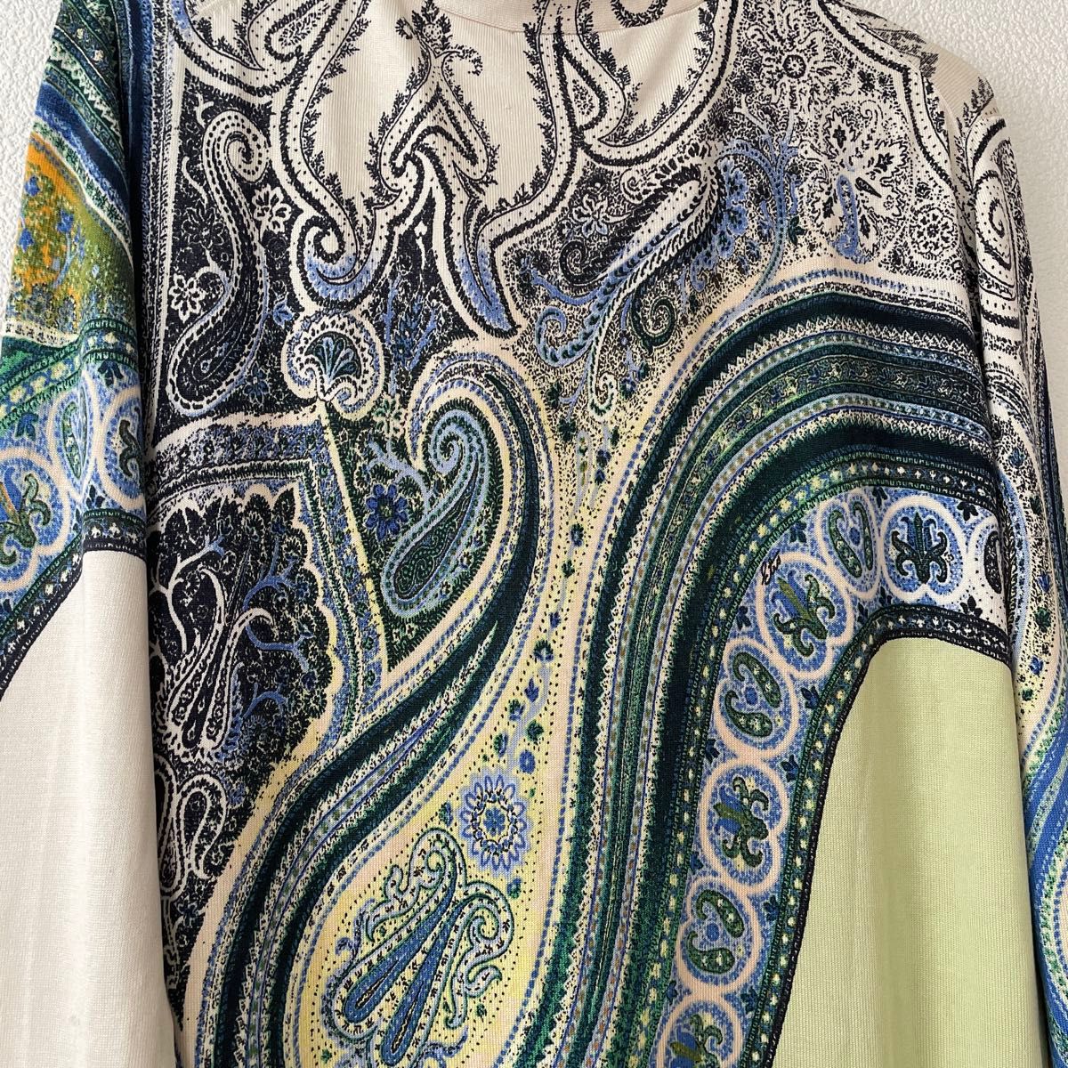 ETRO エトロ 高級シルク85% ロングニット ペイズリー柄 着画あり ETRO エトロ 高級シルク85% ロングニット ペイズリー柄 着画あり