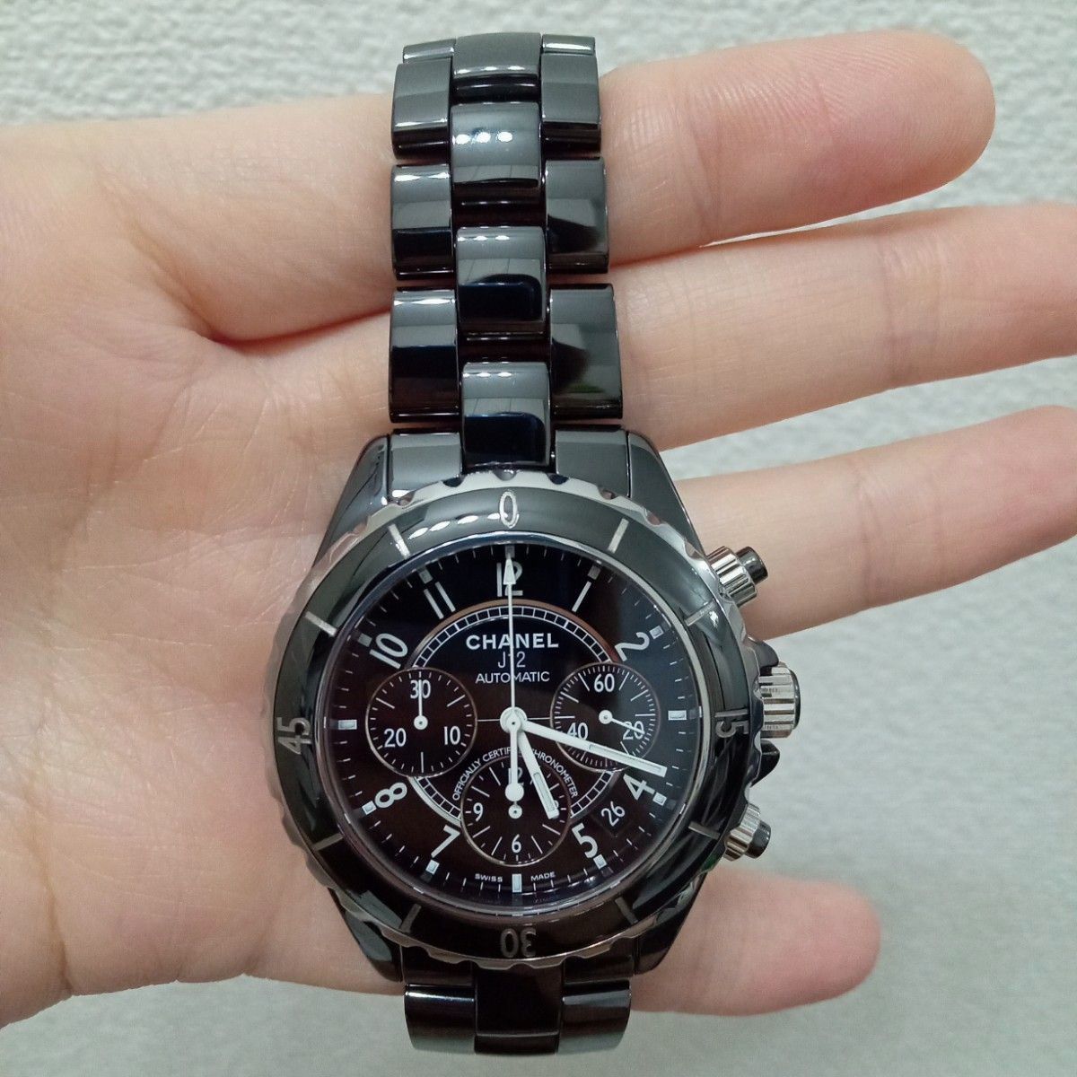 新品仕上げ 極美品【CHANEL】 J12クロノグラフ セラミック腕時計 新品仕上げ 極美品【CHANEL】 J12クロノグラフ セラミック腕時計