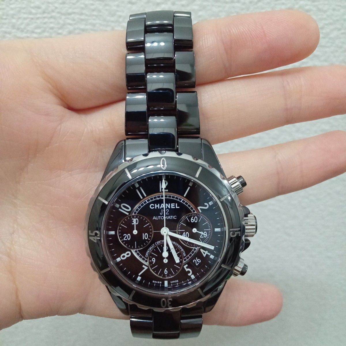 新品仕上げ 極美品【CHANEL】 J12クロノグラフ セラミック腕時計 新品仕上げ 極美品【CHANEL】 J12クロノグラフ セラミック腕時計