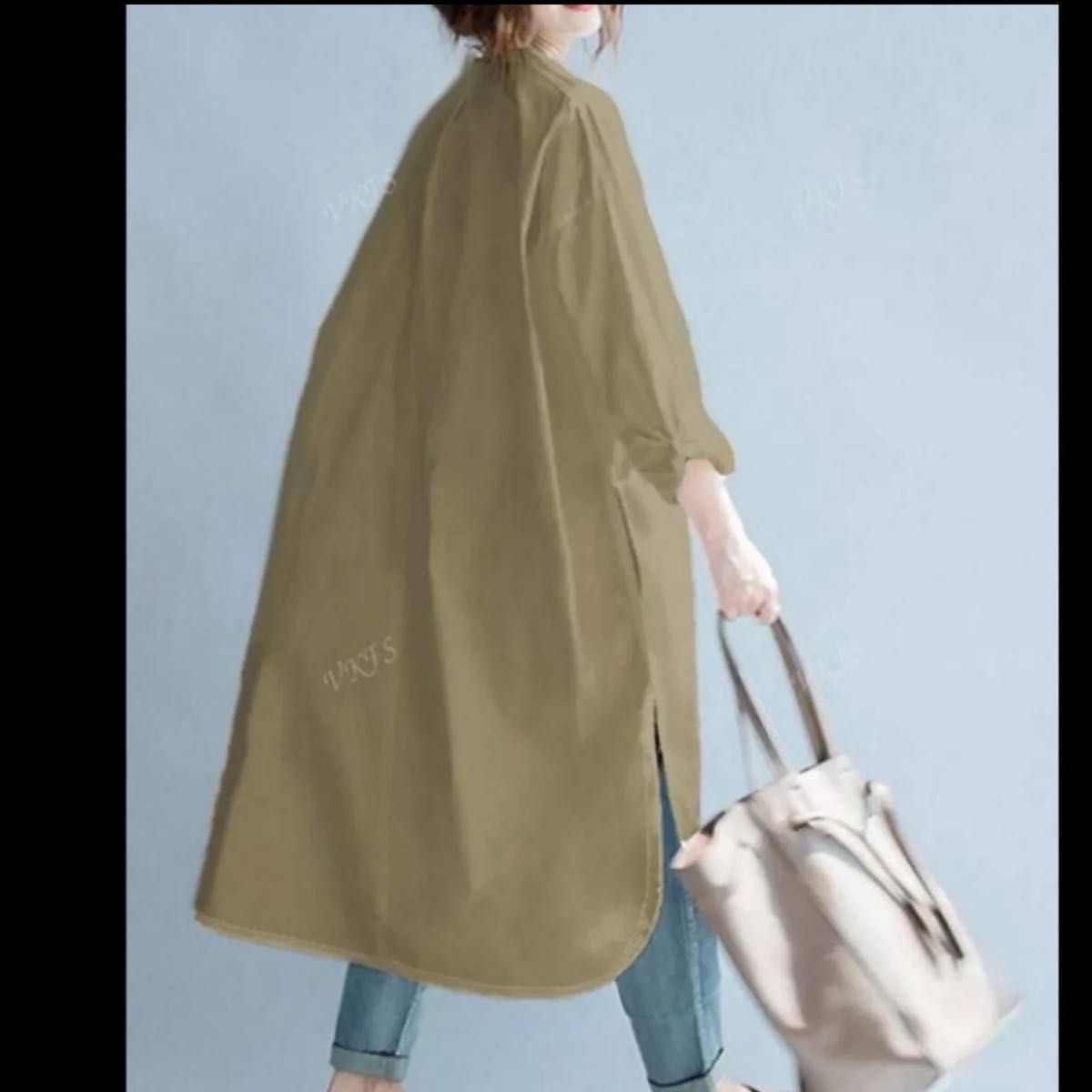 新品 レディース 長袖シャツワンピース ロングシャツ ベージュ 新品 レディース 長袖シャツワンピース ロングシャツ ベージュ