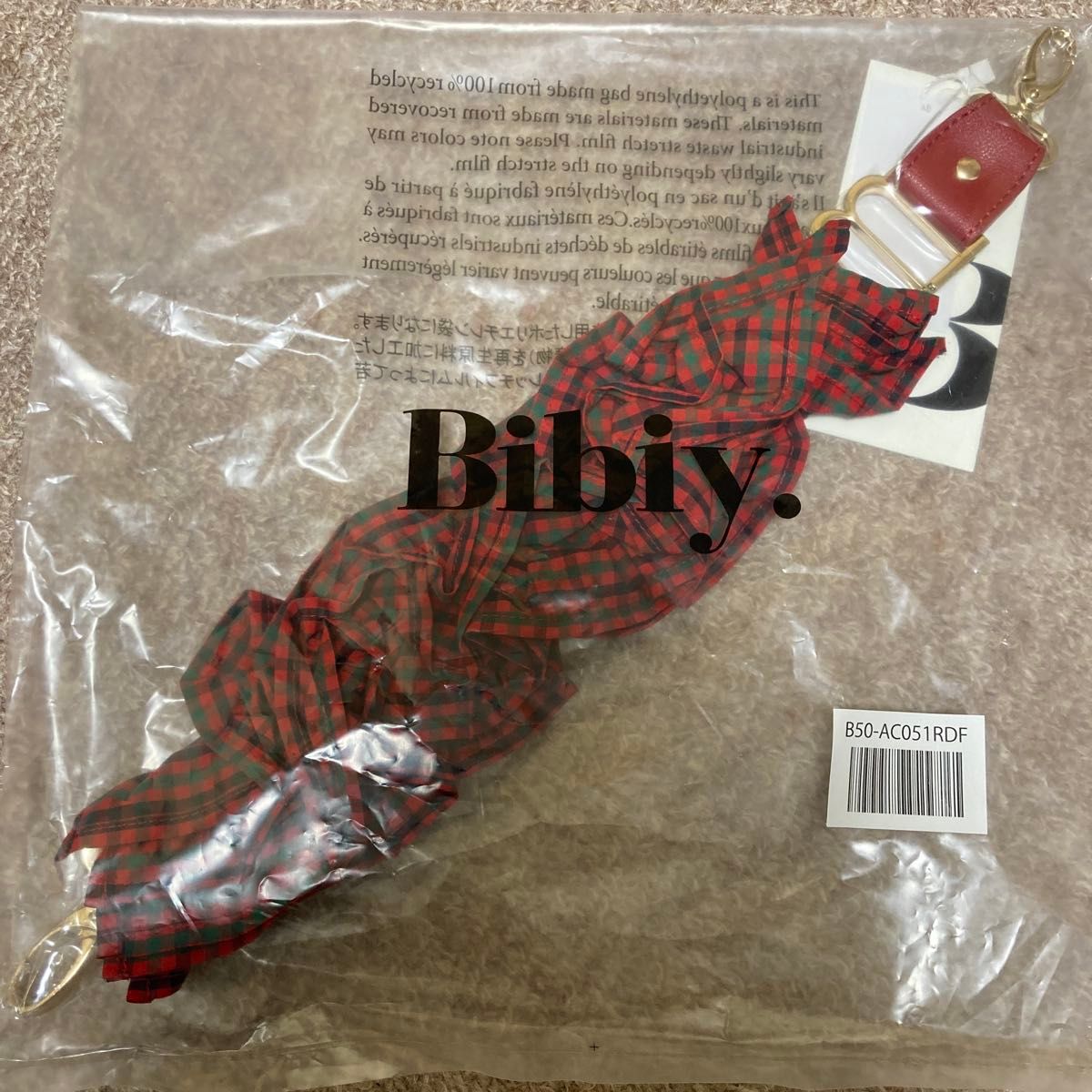 familiar Bibiy 赤チェック ストラップ ファミリア ビビィ familiar Bibiy 赤チェック ストラップ ファミリア ビビィ