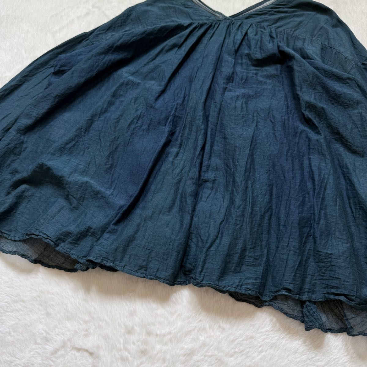 pas de calais パドカレ植物染め 長袖 ブラウスプルオーバー V pas de calais パドカレ植物染め 長袖 ブラウスプルオーバー V