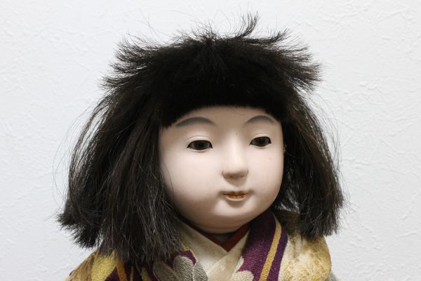 古い市松人形 抱き人形 市松人形 女の子 全長約36㎝ 山桜 三つ 古い市松人形 抱き人形 市松人形 女の子 全長約36㎝ 山桜 三つ